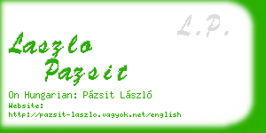 laszlo pazsit business card