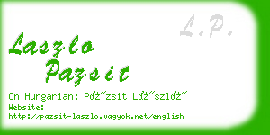 laszlo pazsit business card